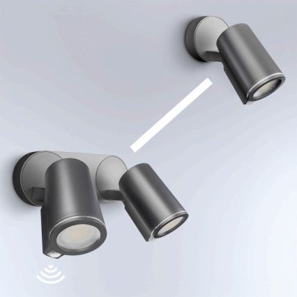STEINEL 058654 - LED spoljno zidno svetlo sa senzorom SPOT DUO 2xGU10/7,5W/230V IP44