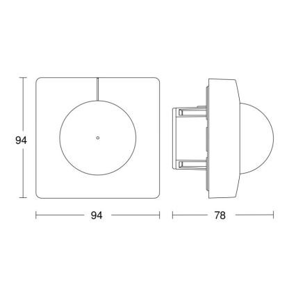 Steinel 068530 - detektor pokreta IS 3360 40 m COM1, kvadratni, crni
