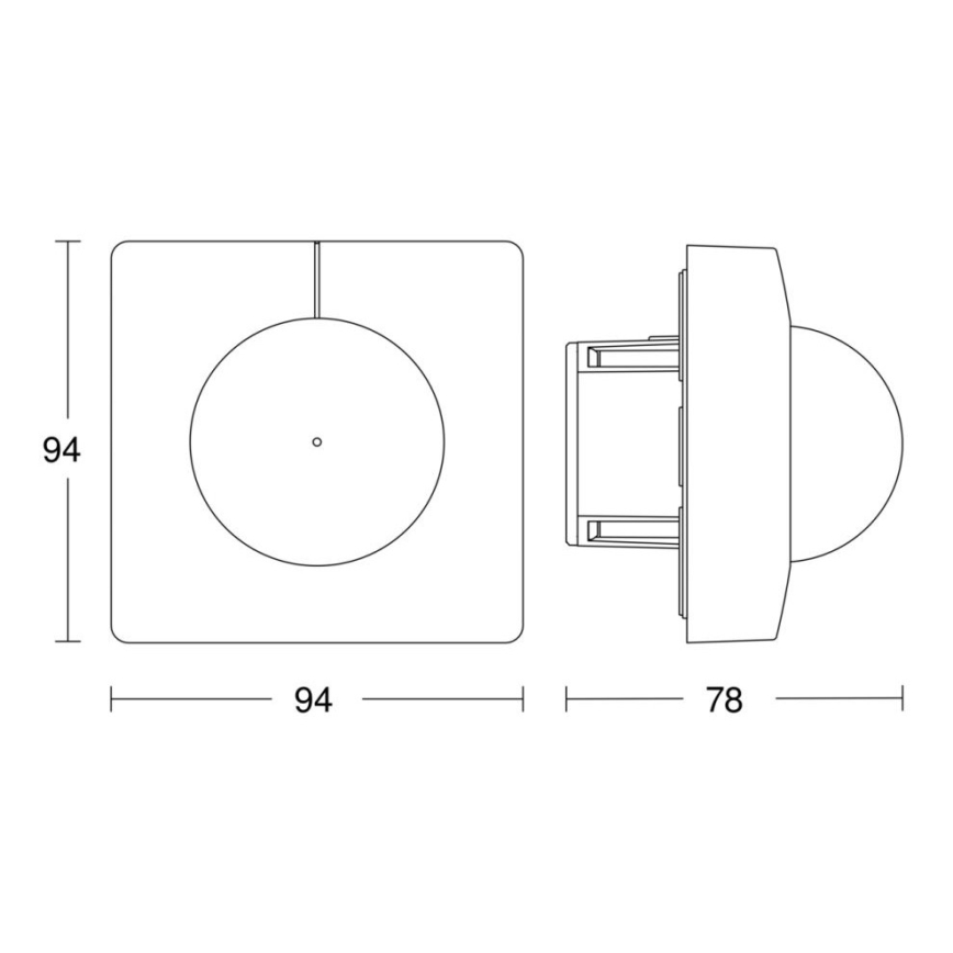 Steinel 068578 - Senzor pokreta IS 3360 40 m V3 KNX, četvrtastog oblika, crne boje