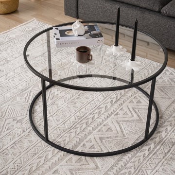 Sto za kafu BERLIN 45x80 cm crni/prozirna