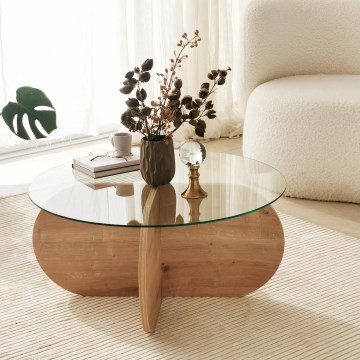 Sto za kafu BUBBLE 35x75 cm braon/prozirna