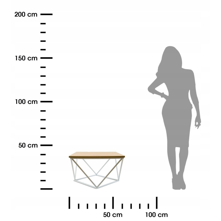 Sto za kafu CURVED 60x60 cm bela/bež