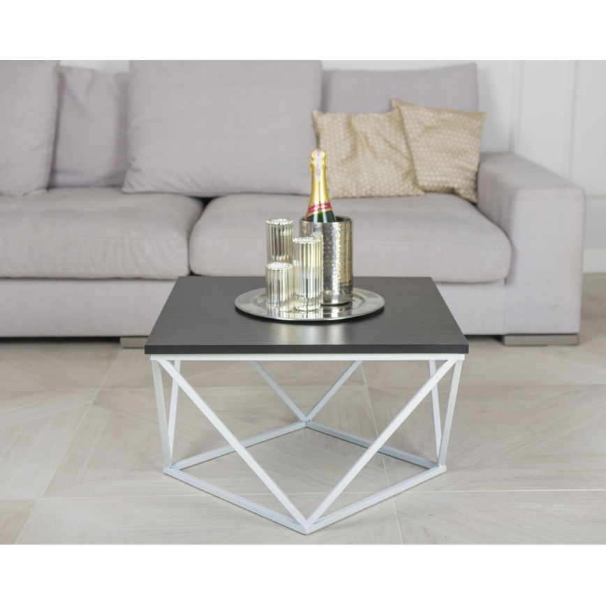 Sto za kafu CURVED 60x60 cm bela/crni