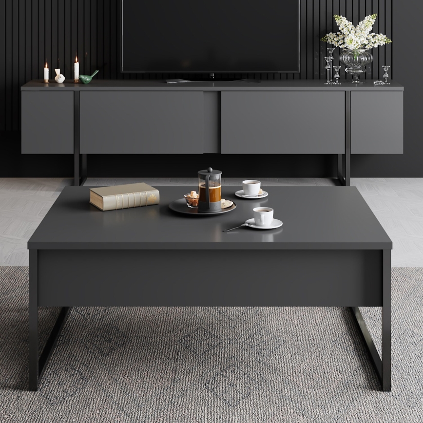 Sto za kafu LUXE 40x90 cm antr/crni