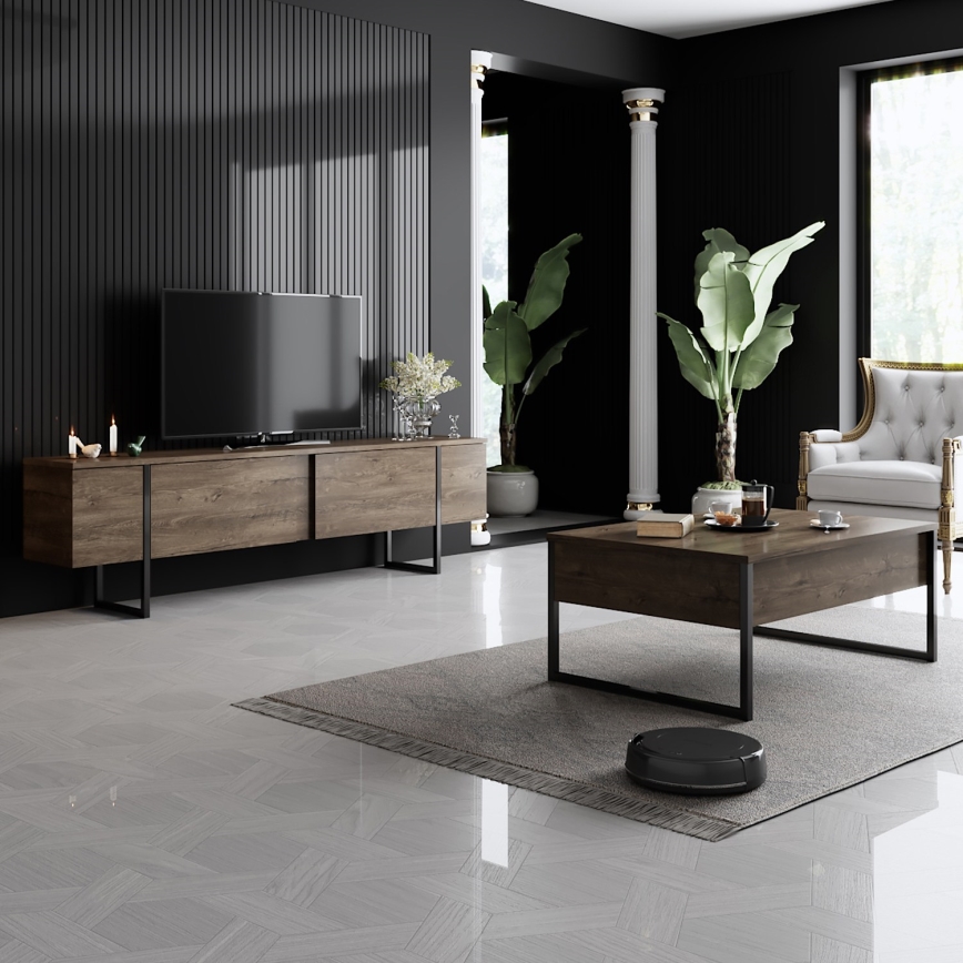 Sto za kafu LUXE 40x90 cm orah/crni