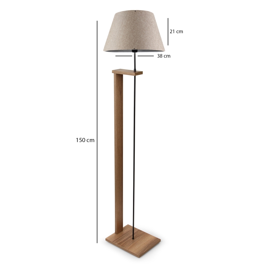 Stojeća lampa AYD 1xE27/40W/230V bež/braon