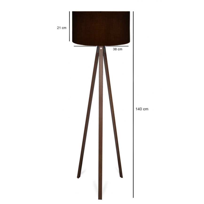 Stojeća lampa AYD 1xE27/40W/230V crna/smeđa