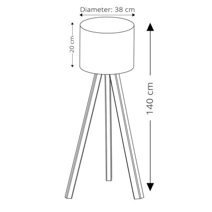 Stojeća lampa AYD 1xE27/40W/230V ružičasta/smeđa