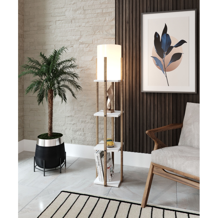 Stojeća lampa sa policama NORA 1xE27/40W/230V braon/bela