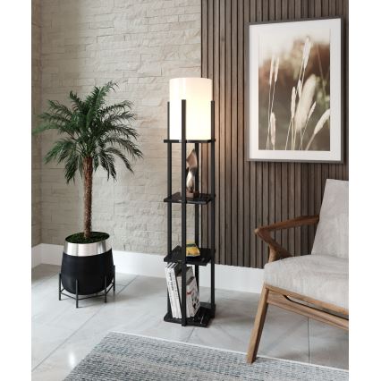 Stojeća lampa sa policama NORA 1xE27/40W/230V crna