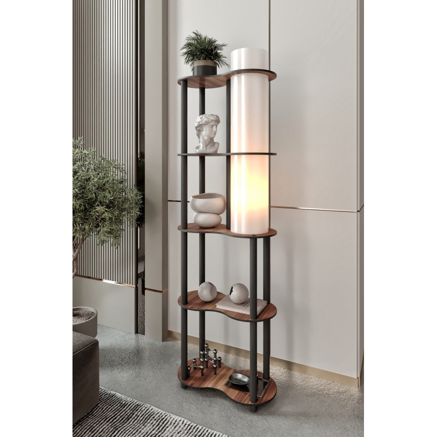 Stojeća lampa sa policama NOTO 1xE27/40W/230V braon/crna