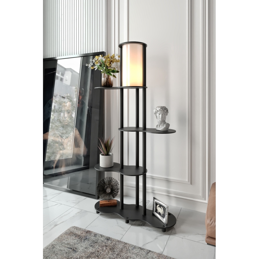 Stojeća lampa sa policama NOTO 1xE27/40W/230V crna