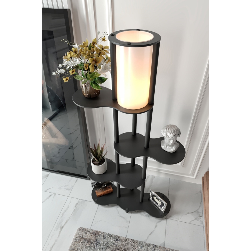 Stojeća lampa sa policama NOTO 1xE27/40W/230V crna