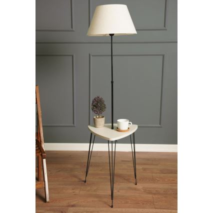 Stojeća lampa sa stolićem 1xE27/40W/230V crna/krem