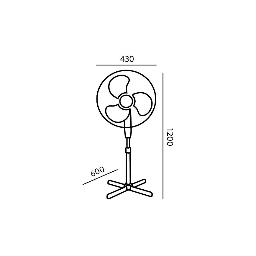 Stojni ventilator VIENTO 45W/230V beo
