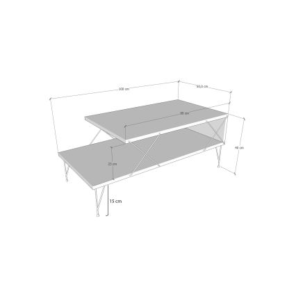 Stolić za kafu LOIRE 40x100 cm bež/crna