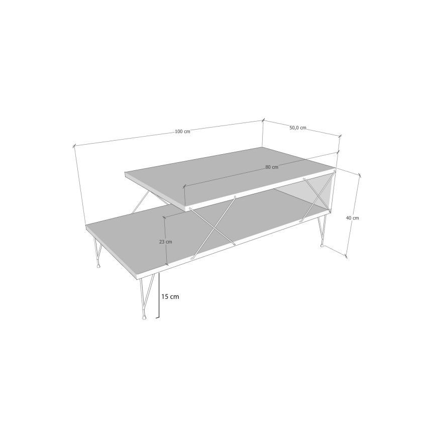 Stolić za kafu LOIRE 40x100 cm bež/crna