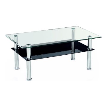 Stolić za kafu YOLANDA 50x103 cm prozirno staklo/sjajni hrom