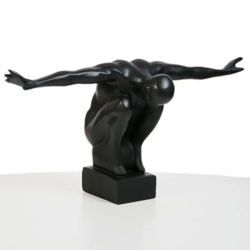 Stona dekoracija 19,5x16x38,5 cm smola/crna