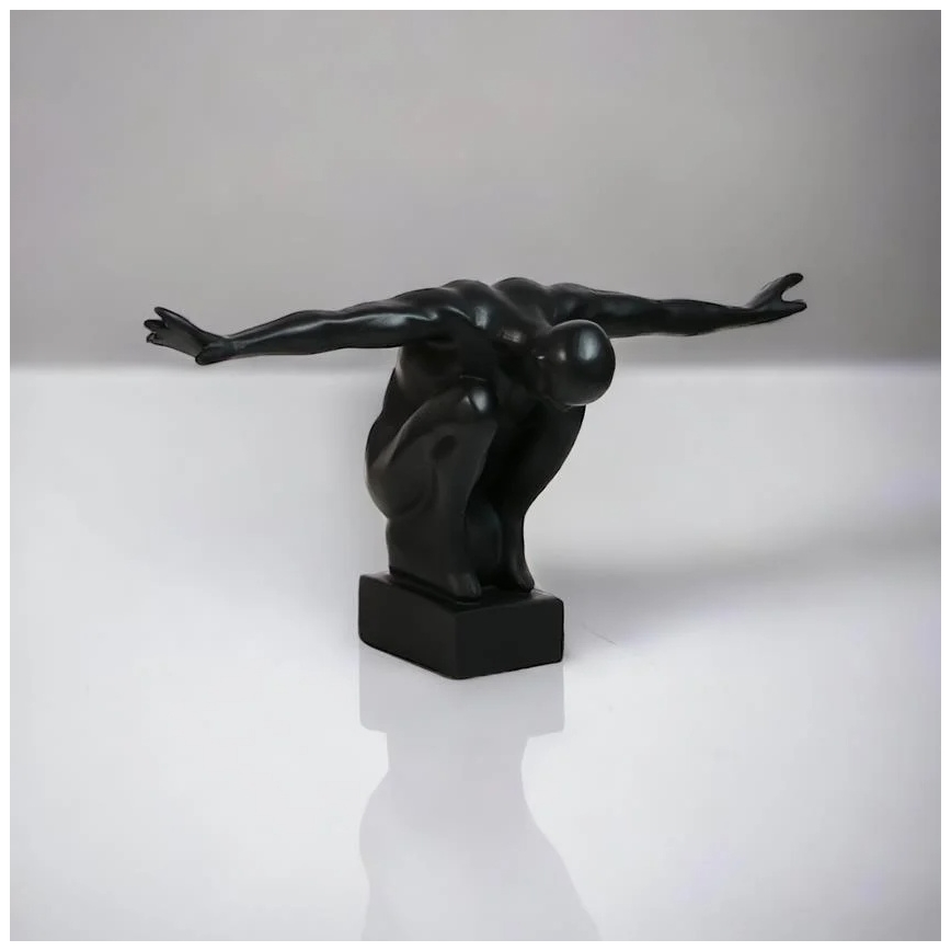 Stona dekoracija 19,5x16x38,5 cm smola/crna