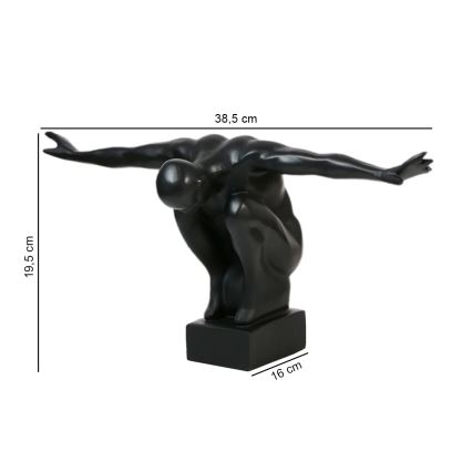 Stona dekoracija 19,5x16x38,5 cm smola/crna