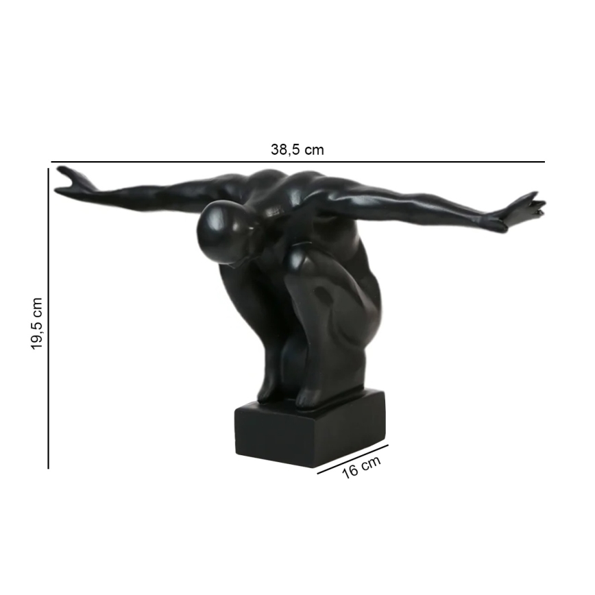 Stona dekoracija 19,5x16x38,5 cm smola/crna