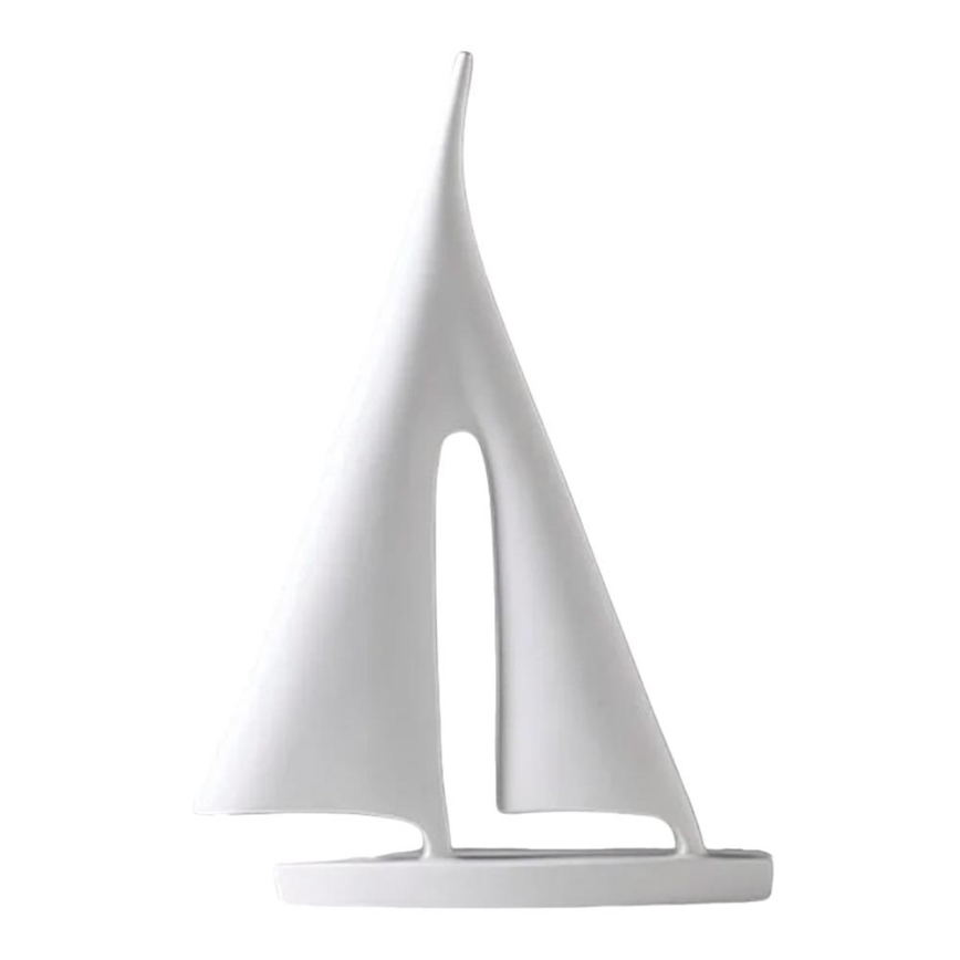 Stona dekoracija 21 cm, smola/bela
