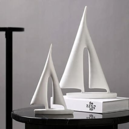Stona dekoracija 21 cm, smola/bela