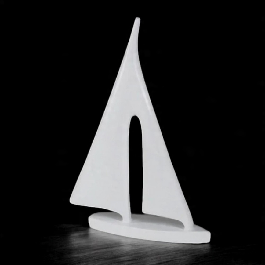 Stona dekoracija 21 cm, smola/bela
