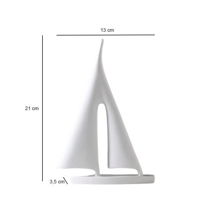 Stona dekoracija 21 cm, smola/bela