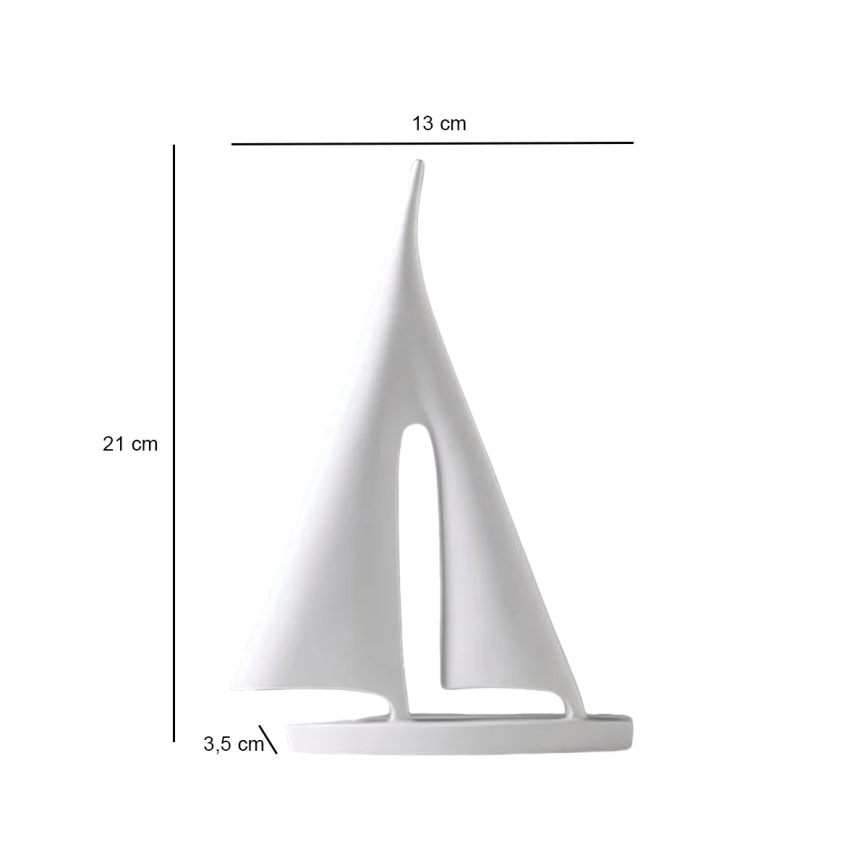 Stona dekoracija 21 cm, smola/bela