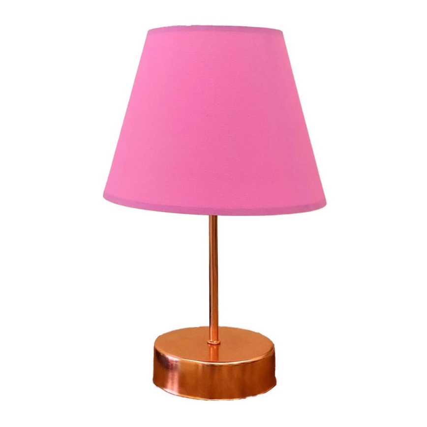 Stona lampa 1xE27/60W/230V ružičasta/bakrena