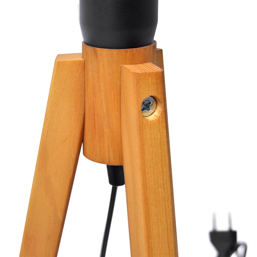 Stona lampa ALBA 1xE27/15W/230V crna/zlatna/hrast