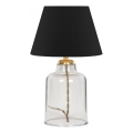 Stona lampa AYD 1xE27/40W/230V crna/prozirna