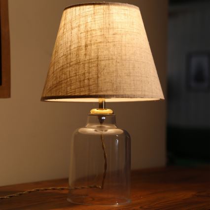 Stona lampa AYD 1xE27/40W/230V krem/prozirna