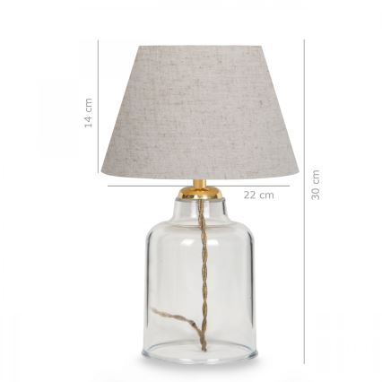 Stona lampa AYD 1xE27/40W/230V krem/prozirna