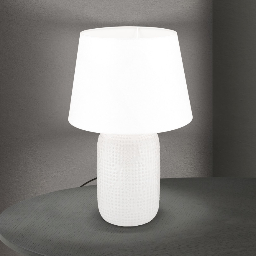Stona lampa CORAL 1xE27/40W/230V keramika/bela