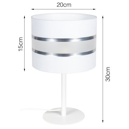 Stona lampa CORAL 1xE27/60W/230V bela