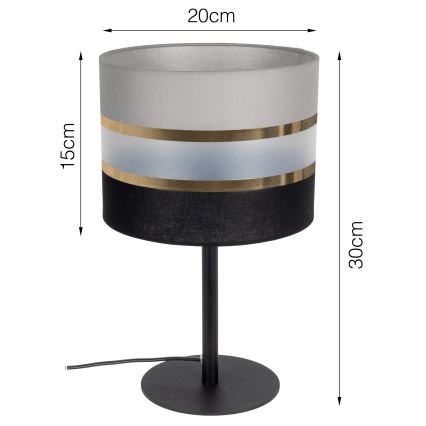 Stona lampa CORAL 1xE27/60W/230V crna/siva