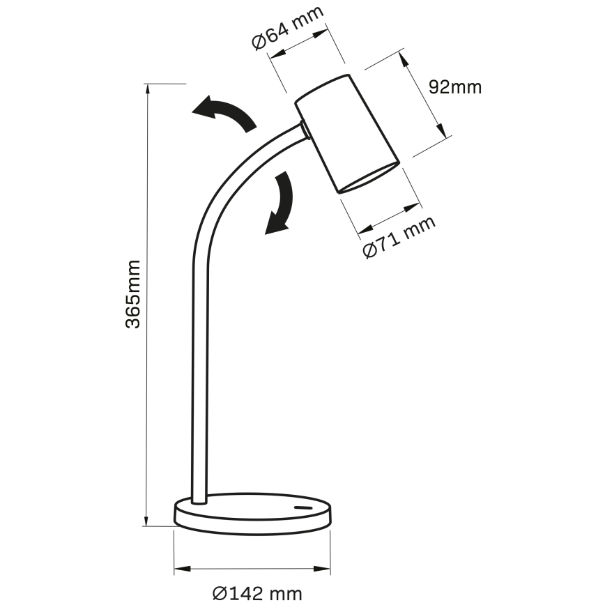 Stona lampa FELIX 1xGU10/9W/230V crna