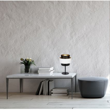 Stona lampa NESS 1xE27/60W/230V crna/bela