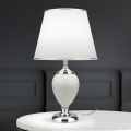 Stona lampa OVUM 1xE27/40W/230V 48 cm keramika bela/sjajni krom