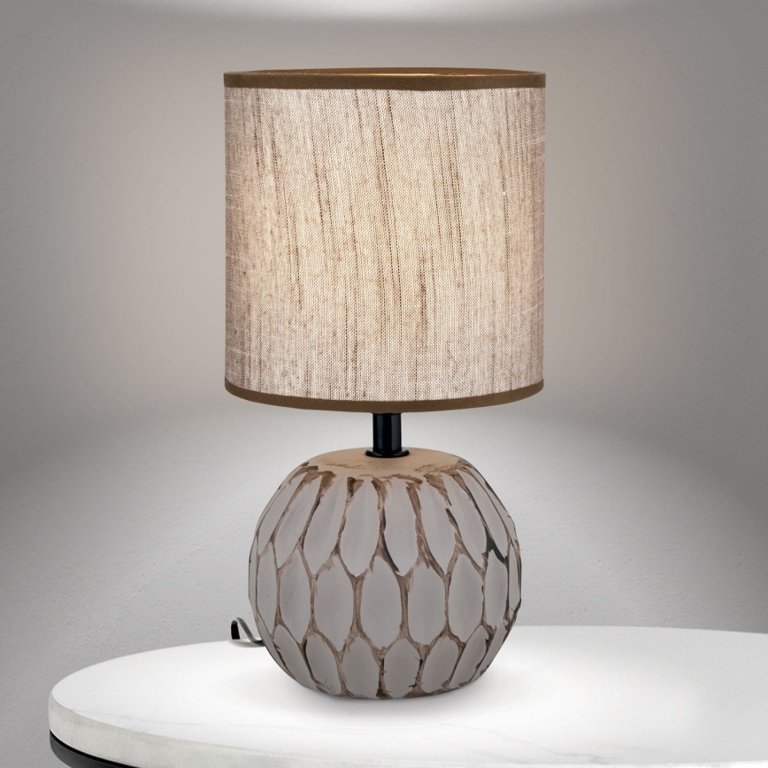 Stona lampa PINIA 1xE14/25W/230V keramika bež/sivo
