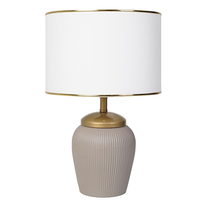 Stona lampa RAMZES 1xE27/40W/230V bela/bež