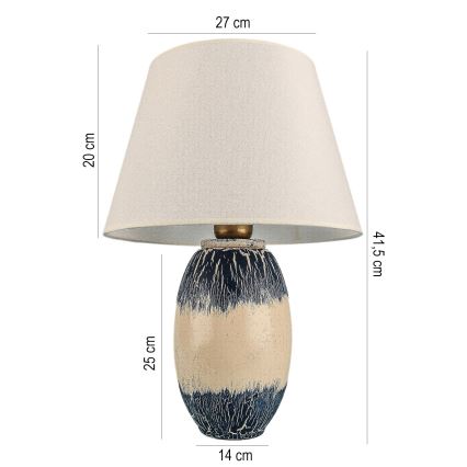 Stona lampa RAMZES 1xE27/40W/230V bež/plava