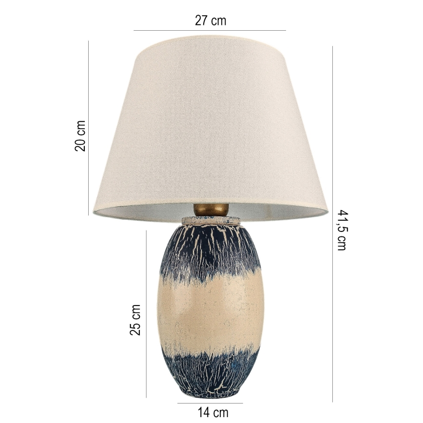 Stona lampa RAMZES 1xE27/40W/230V bež/plava