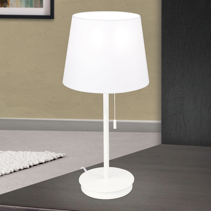 Stona lampa sa USB portom LUDWIG 1xE27/40W/230V 50 cm bela