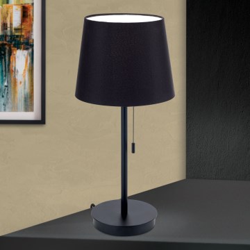 Stona lampa sa USB portom LUDWIG 1xE27/40W/230V 50 cm crno
