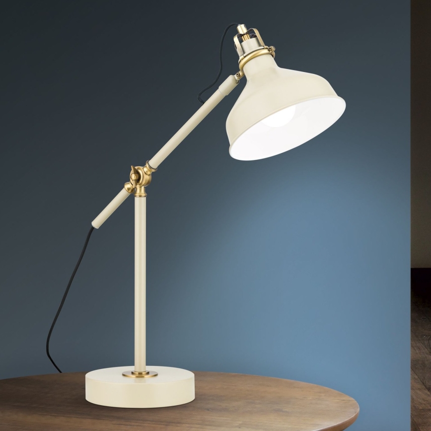 Stona lampa SCHILLER 1xE27/40W/230V kremasta/bronzana