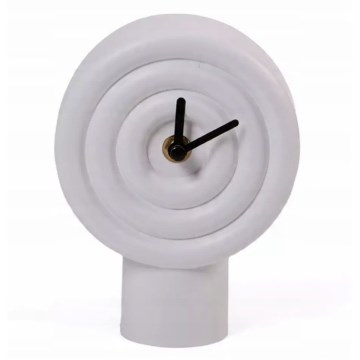 Stoni keramički sat 16 cm, 1xAA, u elegantnoj beloj boji